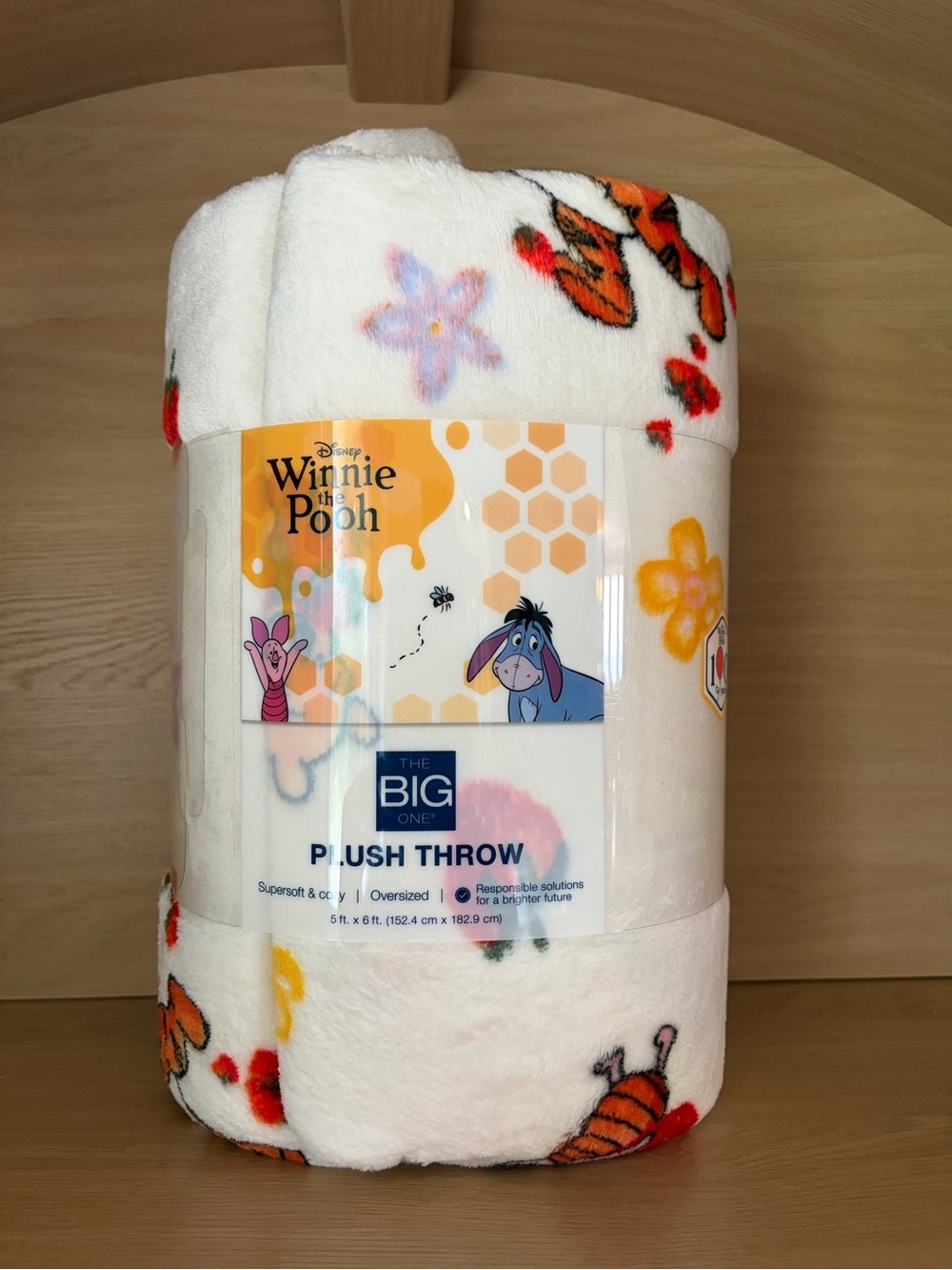 ✨$15✨NWT•Disney Winnie the Pooh Supersoft Oversized Plush Throw Blanket | 5’x6’